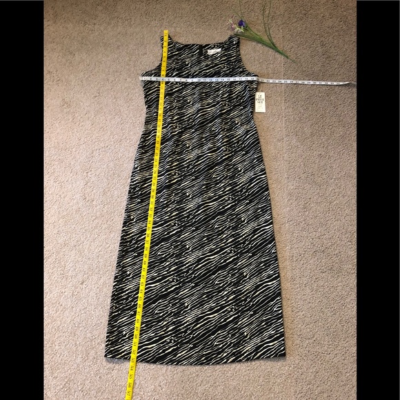 Studio I Sheath Dress sz 12 New with Tags Long Black white zebra - Picture 6 of 13